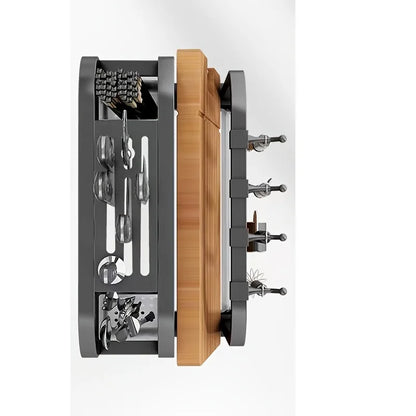 1Pc Stainless Steel Knife Holder Kitchen Rack Home Countertop Cutting Board Rack Cutting Board Knife Integrated Storage Rack